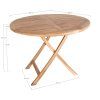 Jedálenský stôl Oviedo - jedálenský stôl, teak, prírodný ø100x75 cm