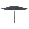 Houston Parasol - slnečník s kľukou a sklápaním, kovová tyč, čierny, ø300 cm