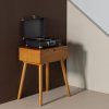 377865 B 01 SF Nelo nachtkastje bijzettafel hout bruin vierkant