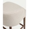 ciselia chenille bezova barova stolicka s orechovymi drevenymi nohami