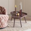 379597 O 377979 BR 01 SF ES Mae bijzettafel organisch langwerpig hout bordeauxrood Bexi kandelaar vierkant