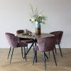 377986 P 01 SF Luse eetkamerstoel velvet paars set van 2 vierkant